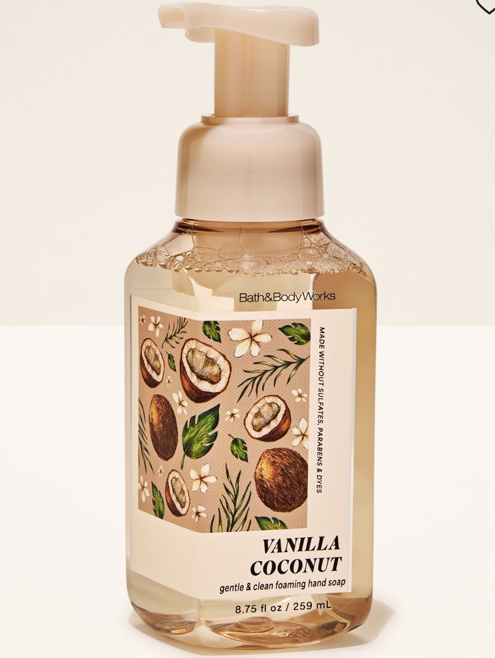 Bath & Body Works Vanilla Coconut Foaming Hand Soap 8oz NEW